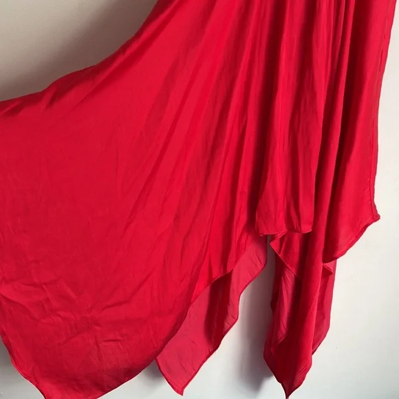 BARDOT JUNIOR | Red flounce high low off the shoulder dress - Picture 4 of 10